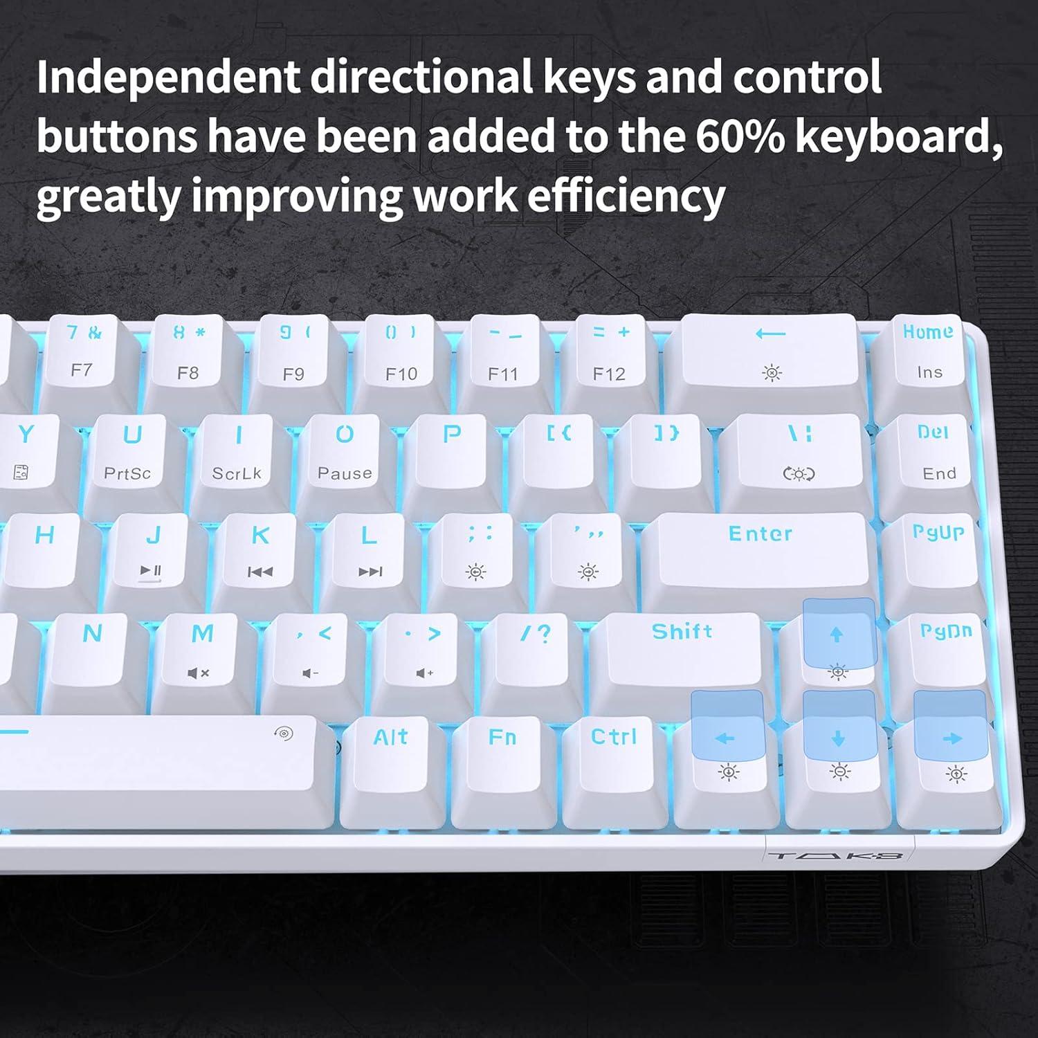 Teclado Mecánico DIERYA T68SE 68 Teclas Anti-Ghosting Blanco