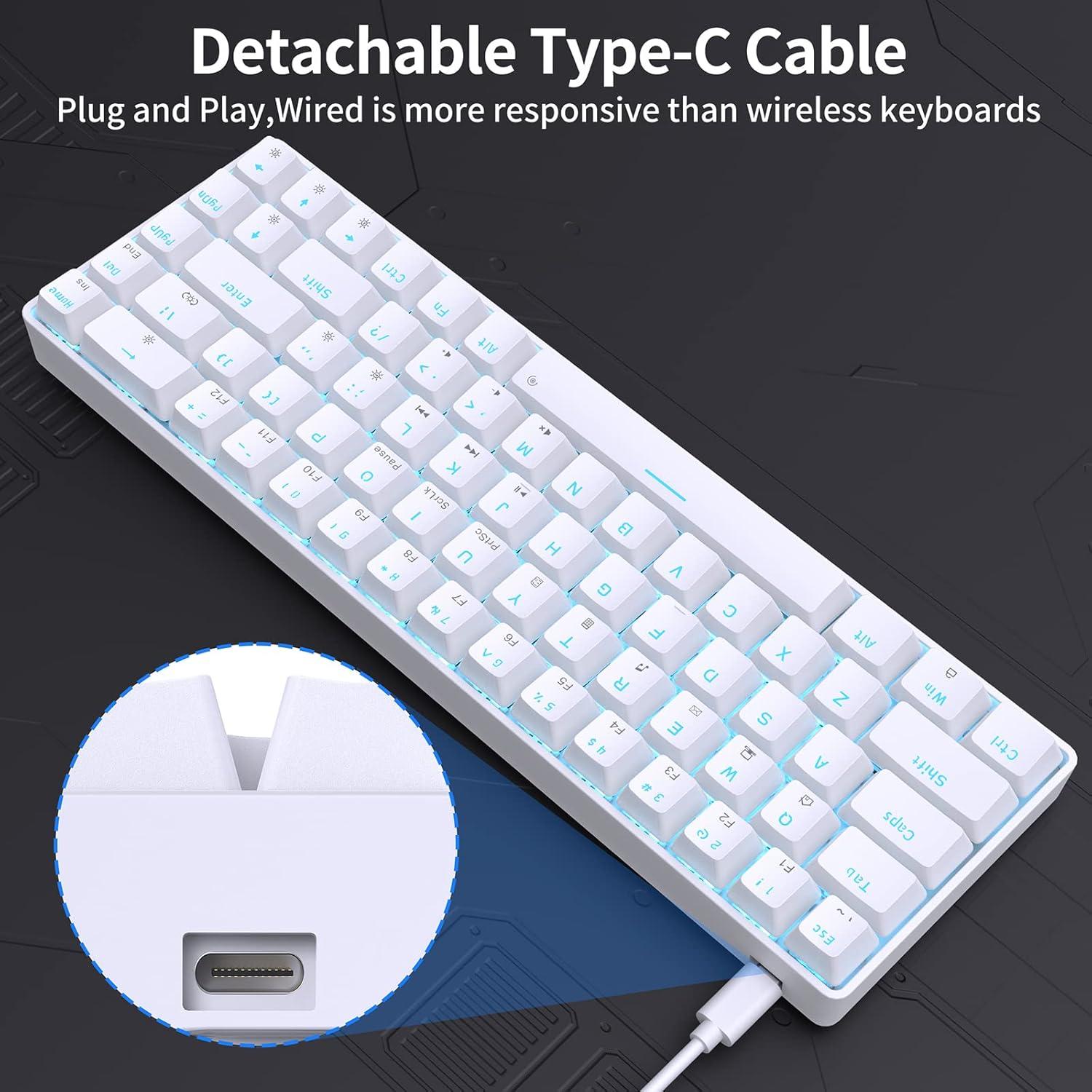 Teclado Mecánico DIERYA T68SE 68 Teclas Anti-Ghosting Blanco