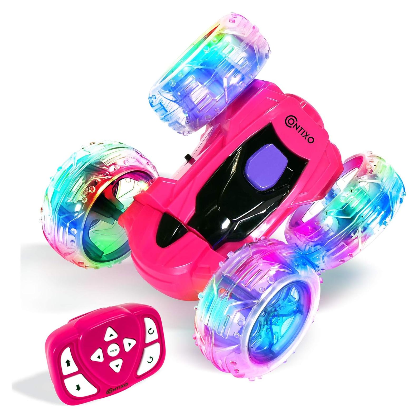 Coche RC Contixo Stunt 4WD Rosa 360° Acrobacias LED 4-12 años