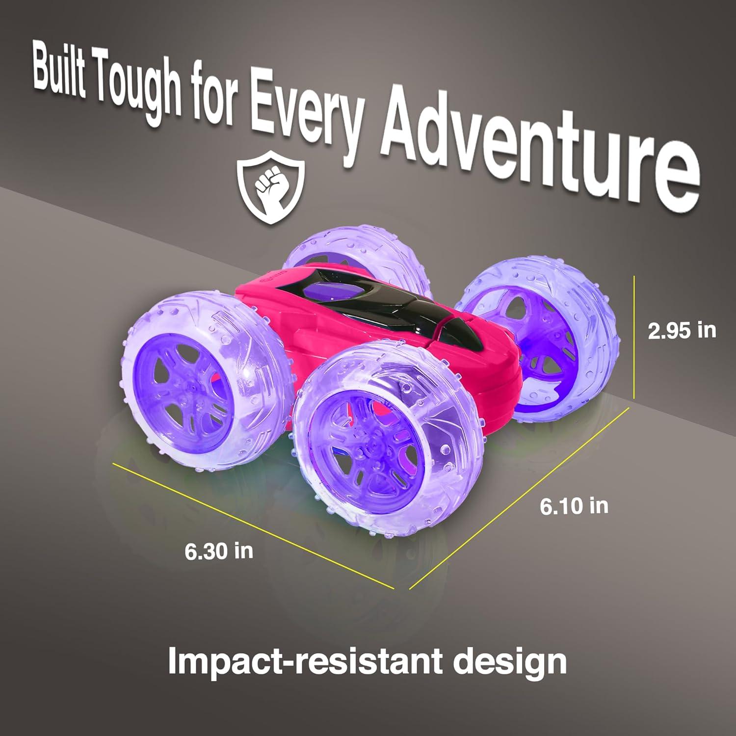 Coche RC Contixo Stunt 4WD Rosa 360° Acrobacias LED 4-12 años