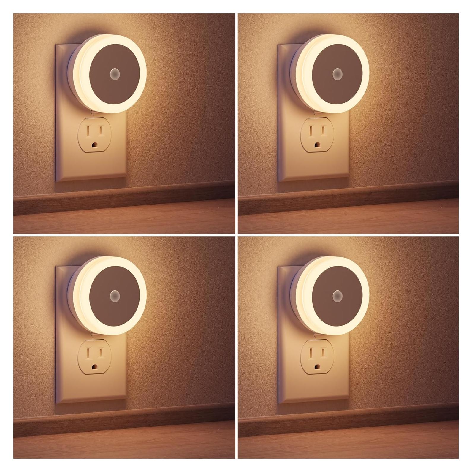 Luces Nocturnas Enchufables Briignite LED 4Pack 3000K