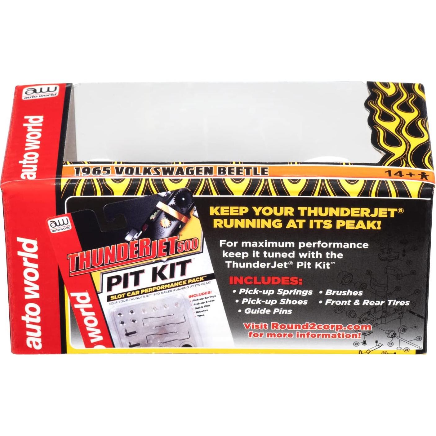 Auto World Thunderjet 1965 VW Beetle Negro con Llamas