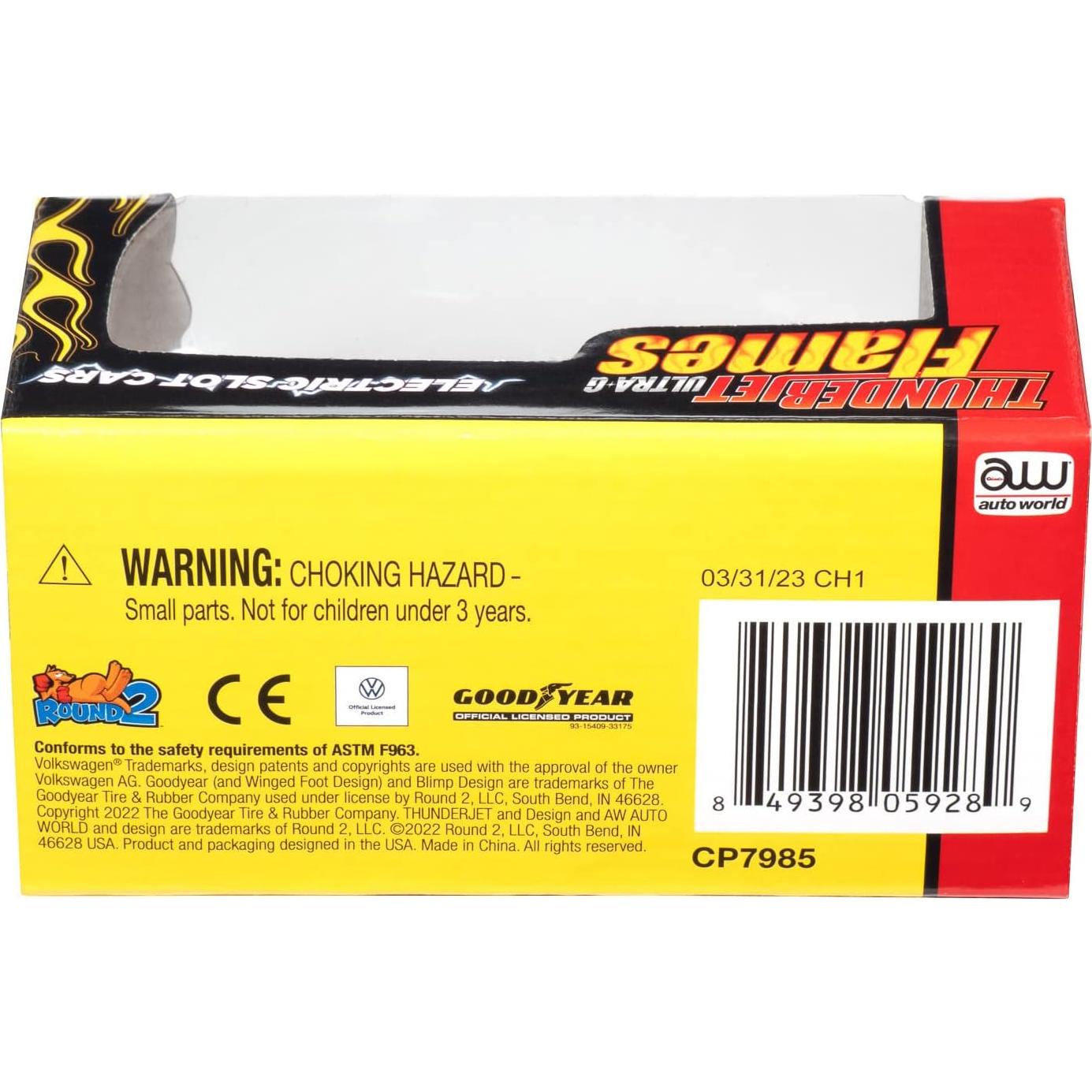 Auto World Thunderjet 1965 VW Beetle Negro con Llamas