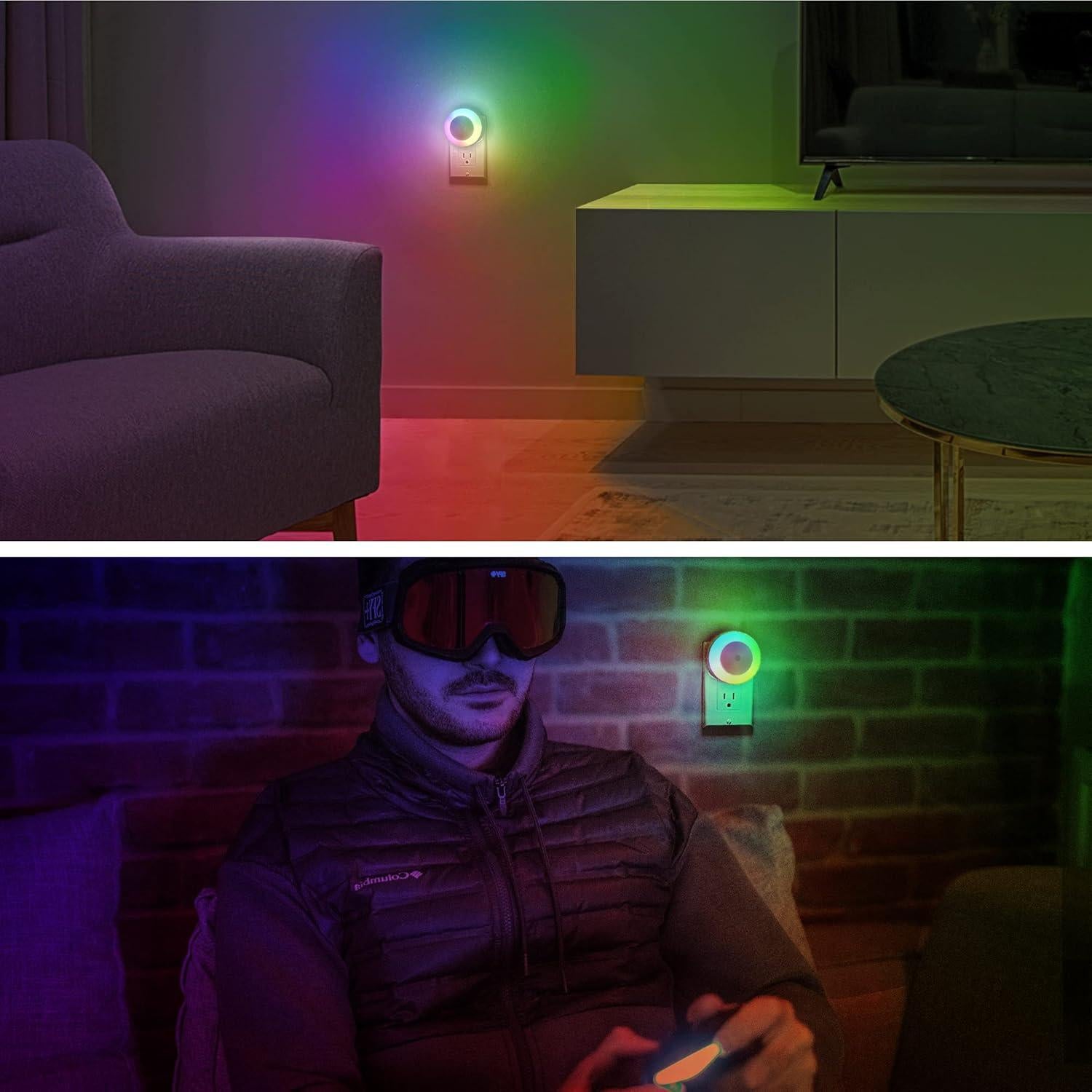 Luces Nocturnas RGB Briignite - Paquete de 4 con Sensor