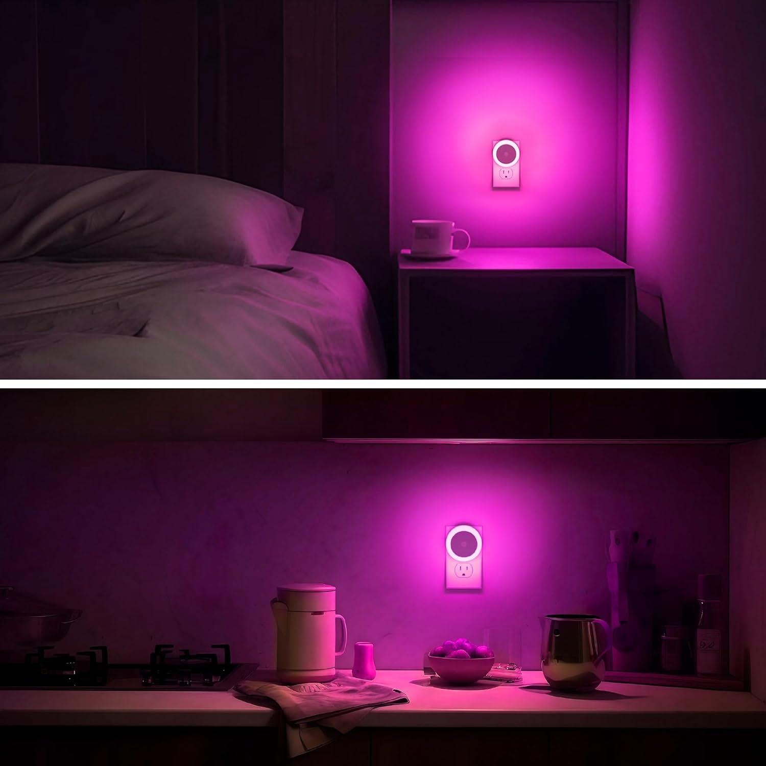 Luz Nocturna Morada Briignite 4 Pack con Sensor de Luz