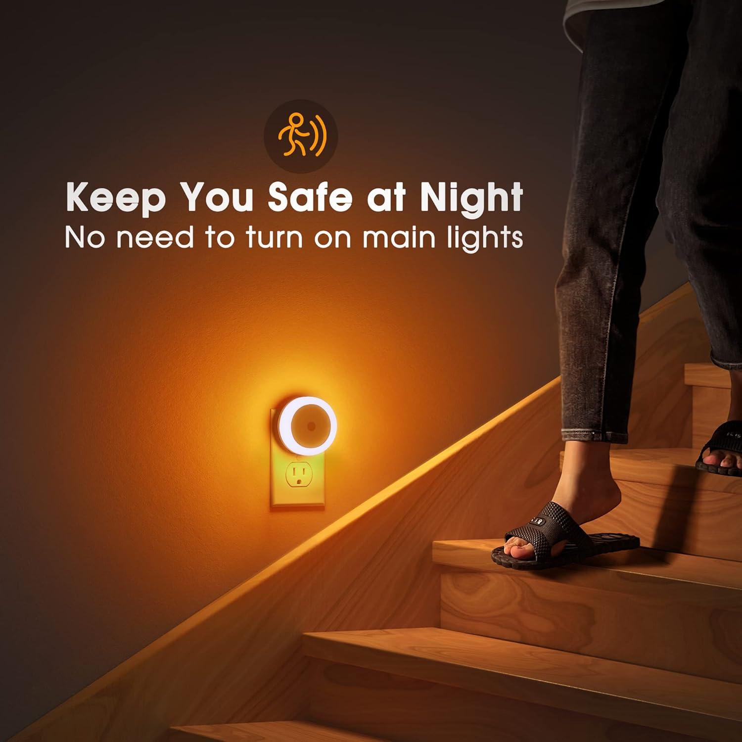 Luz Nocturna LED Briignite Ámbar Naranja, 4 Piezas, 0.6W