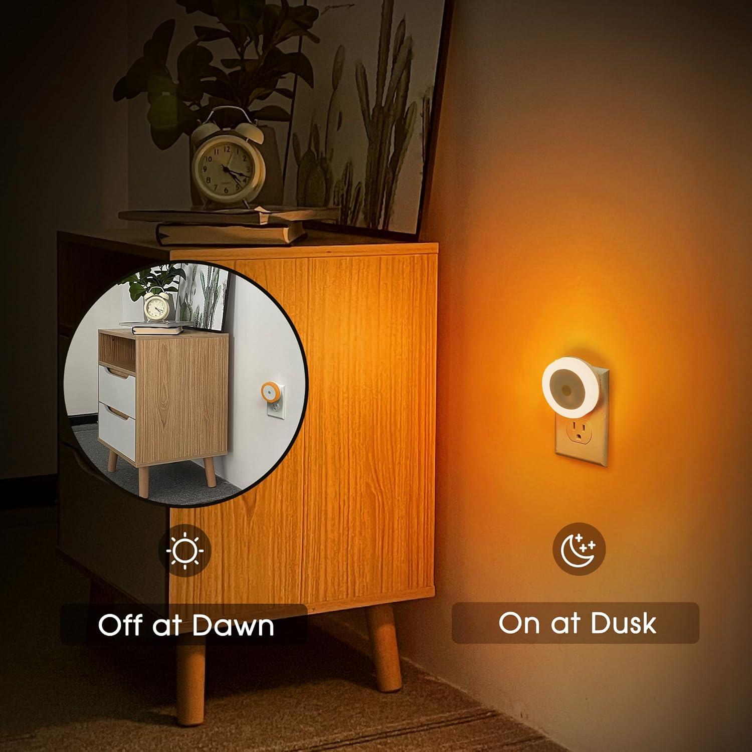 Luz Nocturna LED Briignite Ámbar Naranja, 4 Piezas, 0.6W