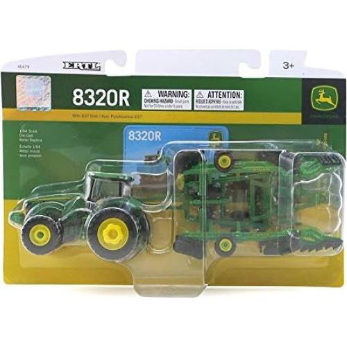Tractor John Deere 8320R y Disco ERTL 1:64 Escala