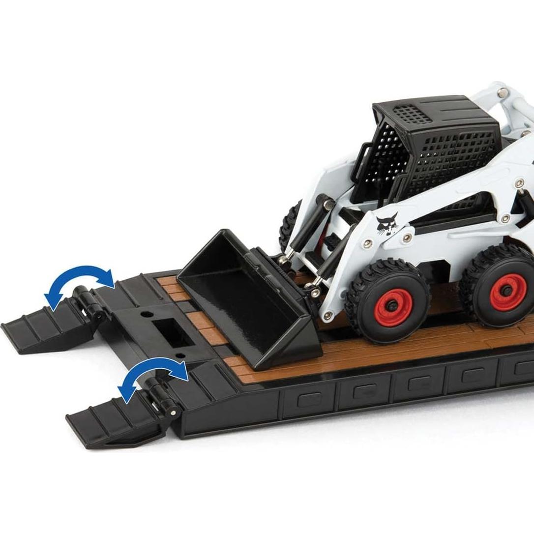 Camión Peterbilt 579 con Remolque Lowboy y 2 Cargadoras Bobcat ERTL