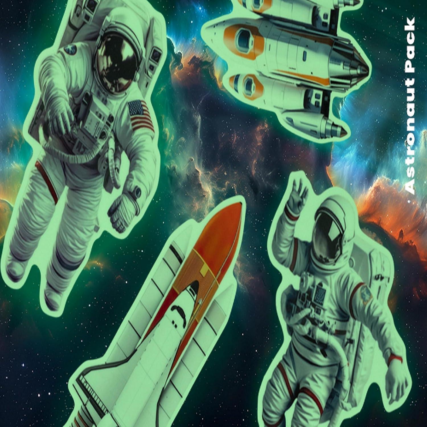 Pegatinas Brillantes del Sistema Solar - LiderStar Astronauta