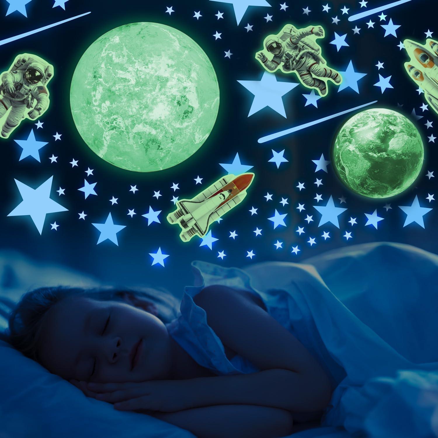 Pegatinas Brillantes del Sistema Solar - LiderStar Astronauta