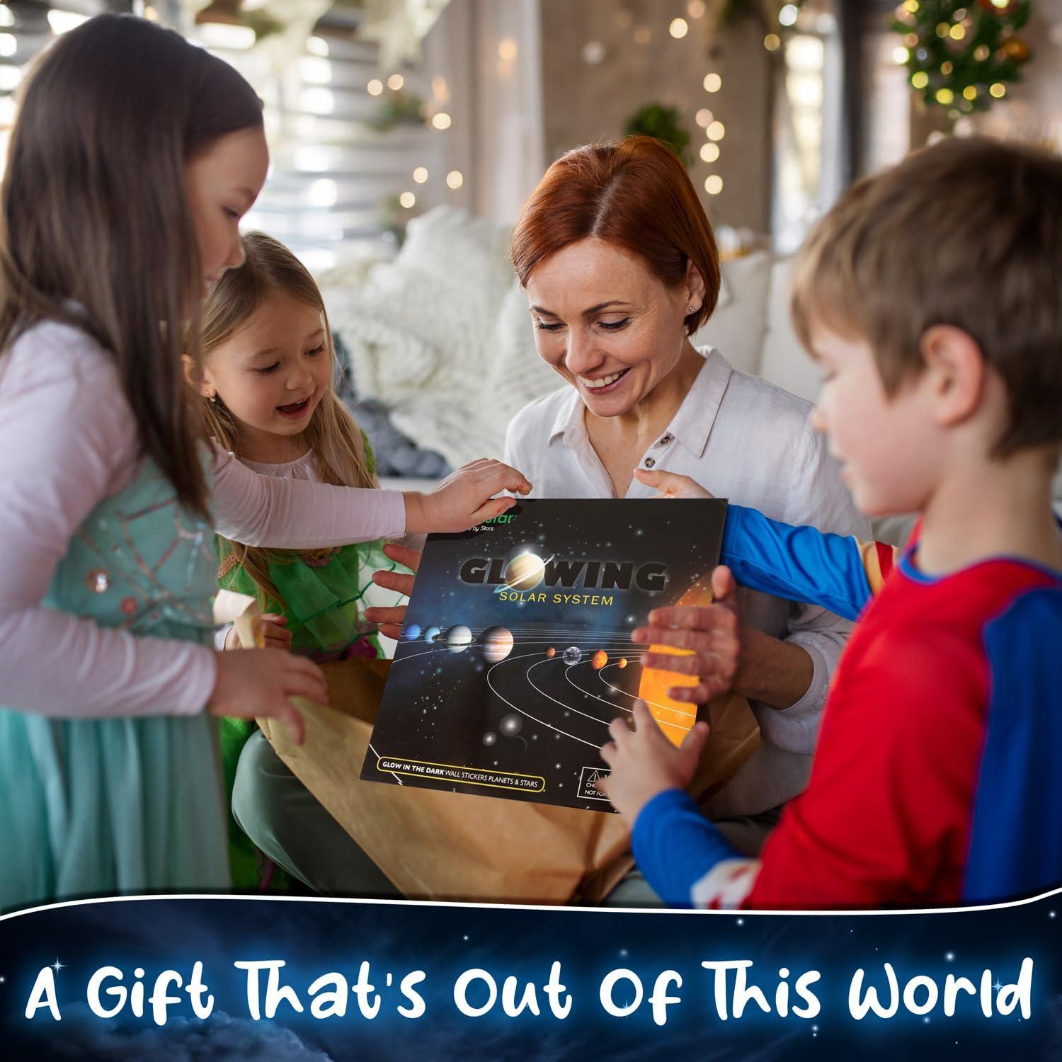 Pegatinas Brillantes del Sistema Solar - LiderStar Verde