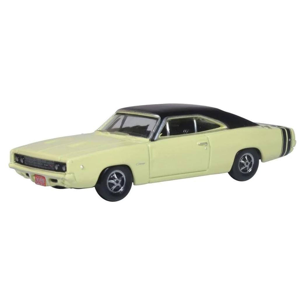 Modelo de Coche Diecast Dodge Charger 1968 Oxford 1/87 Amarillo