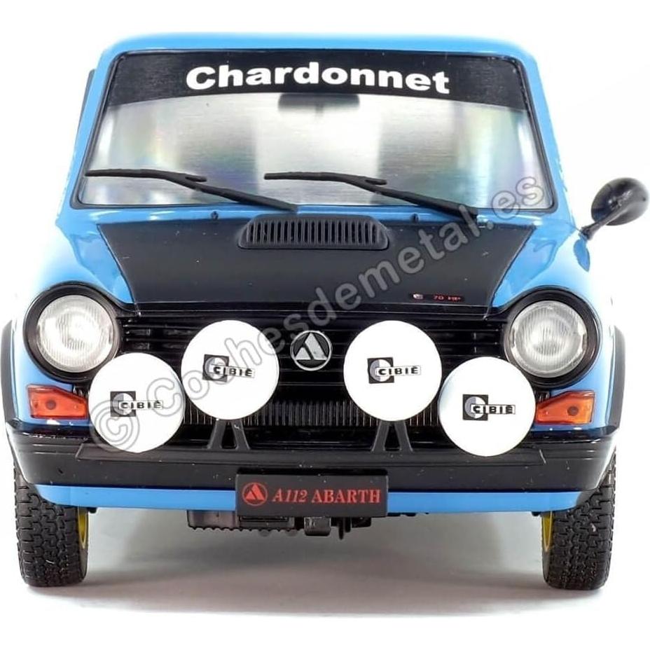 Modelo de Coche Solido 1:18 Autobianchi A112 MK5 Abarth Azul/Negro
