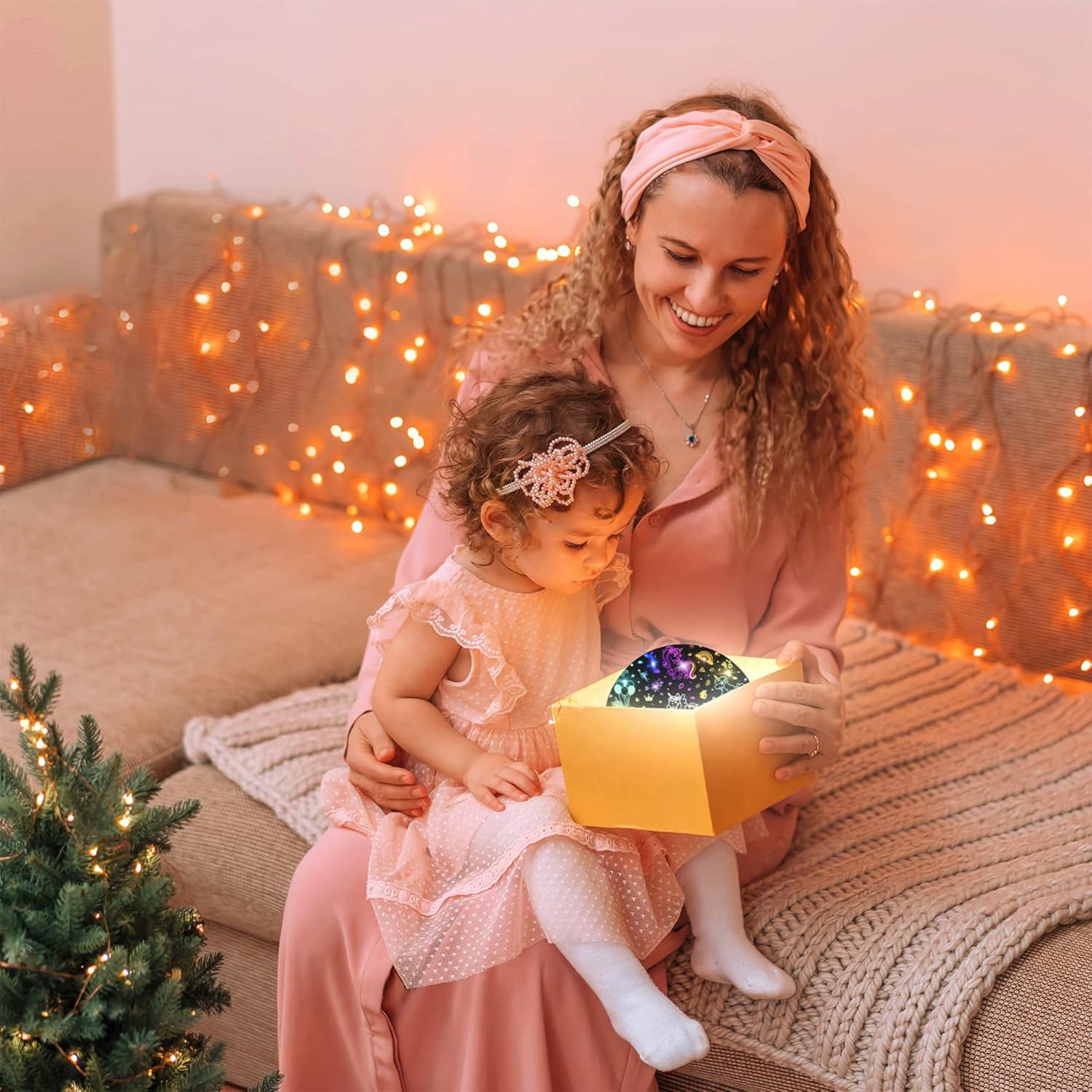 Lámpara Proyector Luz Nocturna MOKOQI Unicornios Rosa