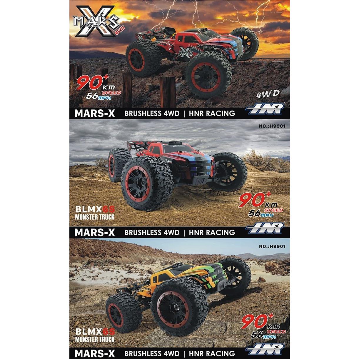 HNR Mars-X Vehículo Todo Terreno 1:8 4WD 90 km/h Rojo