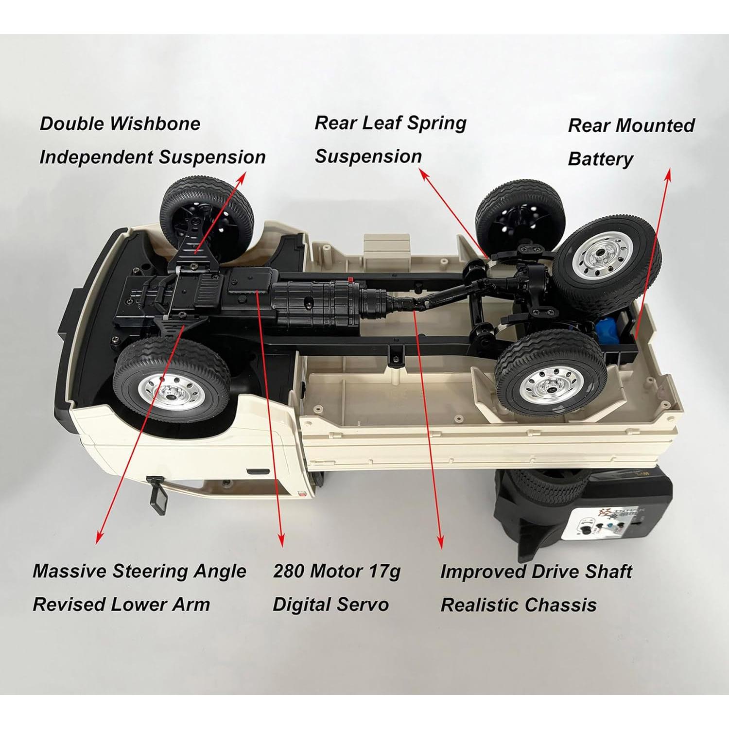 Coche RC WPL D14 Kei Truck 1/10 4x4 2.4GHz 280 Motor