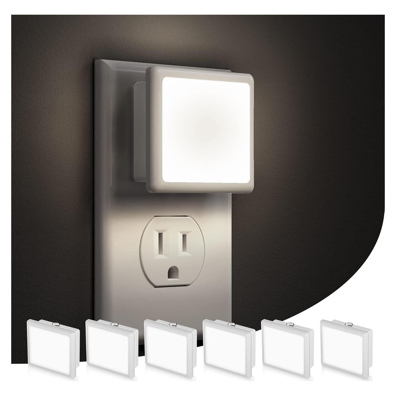 Luz Nocturna LED LOHAS 6-Pack Sensor Crepúsculo 5000K