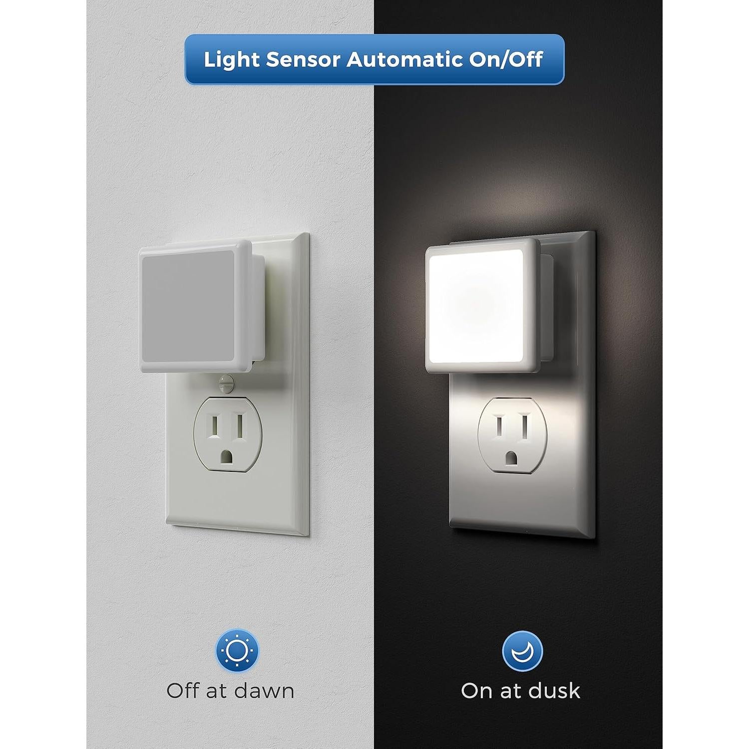 Luz Nocturna LED LOHAS 6-Pack Sensor Crepúsculo 5000K