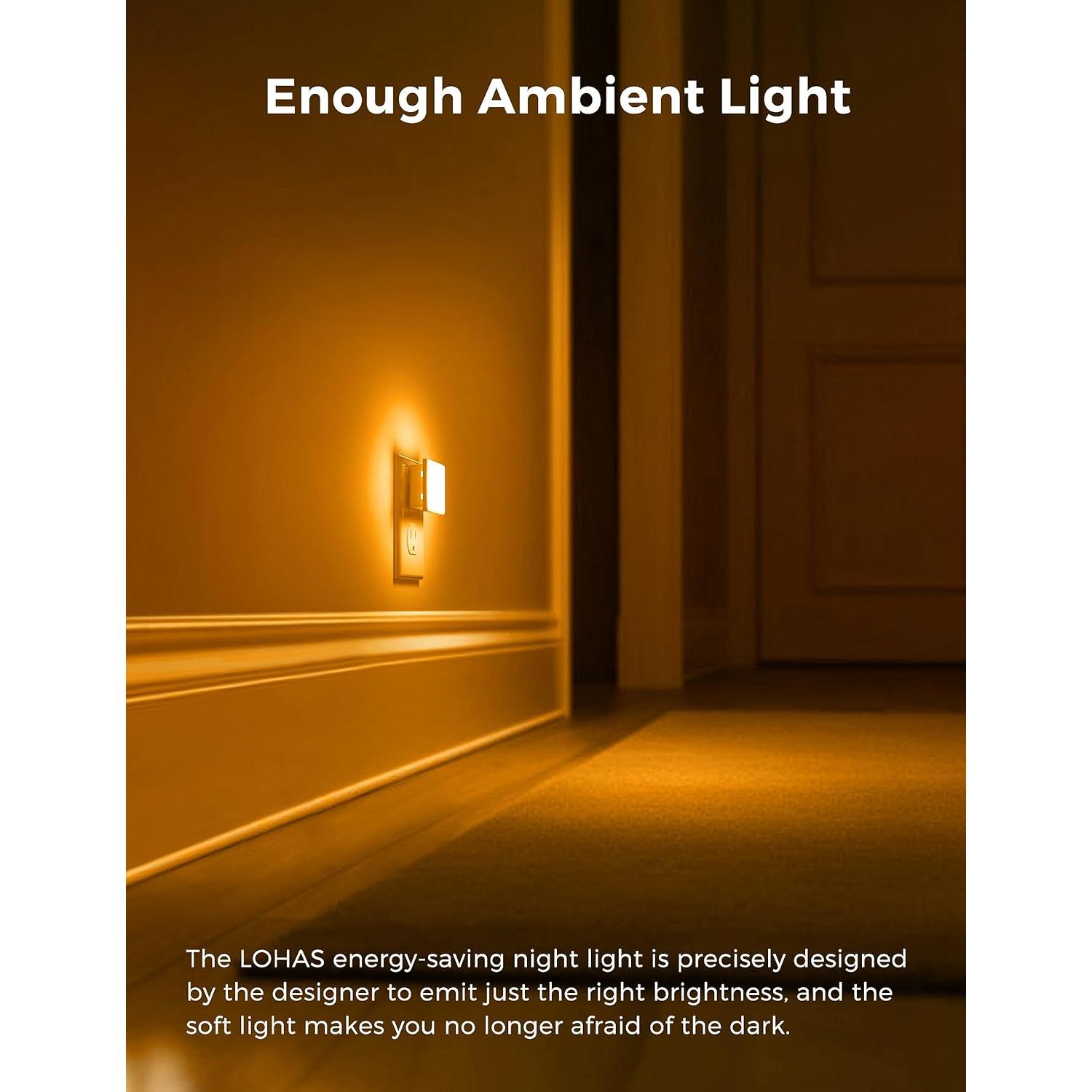 Luz Nocturna LED LOHAS 6-Pack Sensor Crepúsculo 1800K