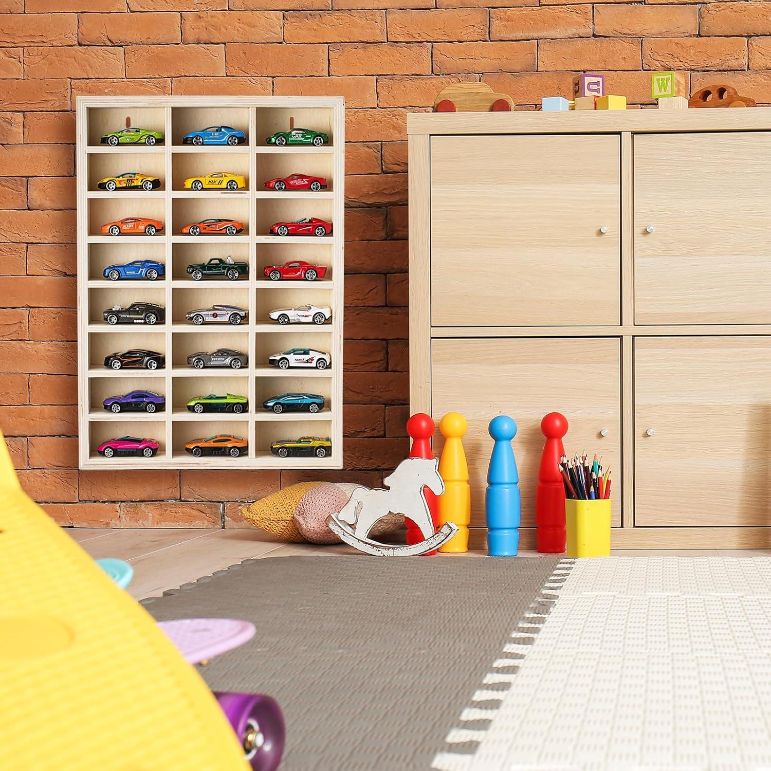 Estante de Exhibición de Coches de Juguete 24 Compartimentos Madera