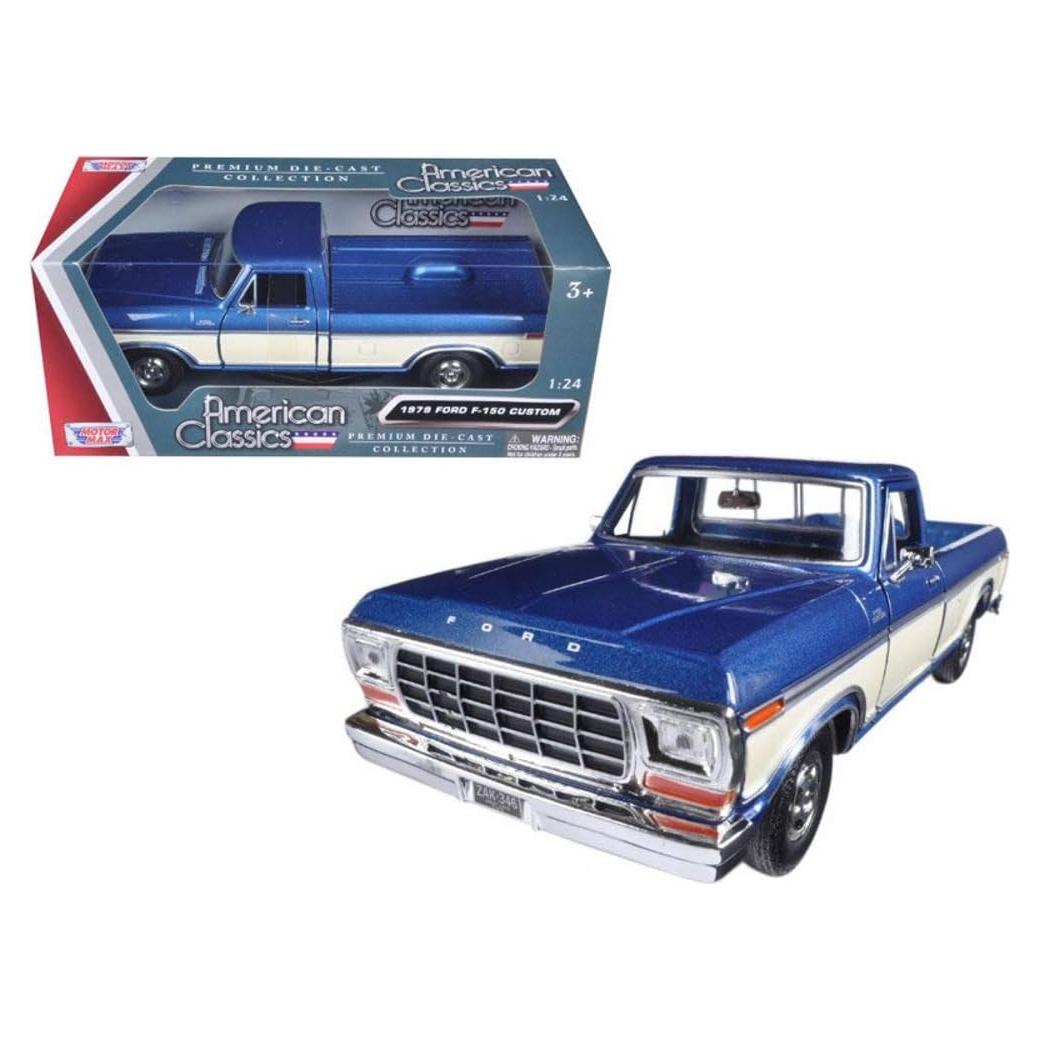 Camioneta Ford F-150 Pickup 1979 Motormax 1/24 Azul y Crema