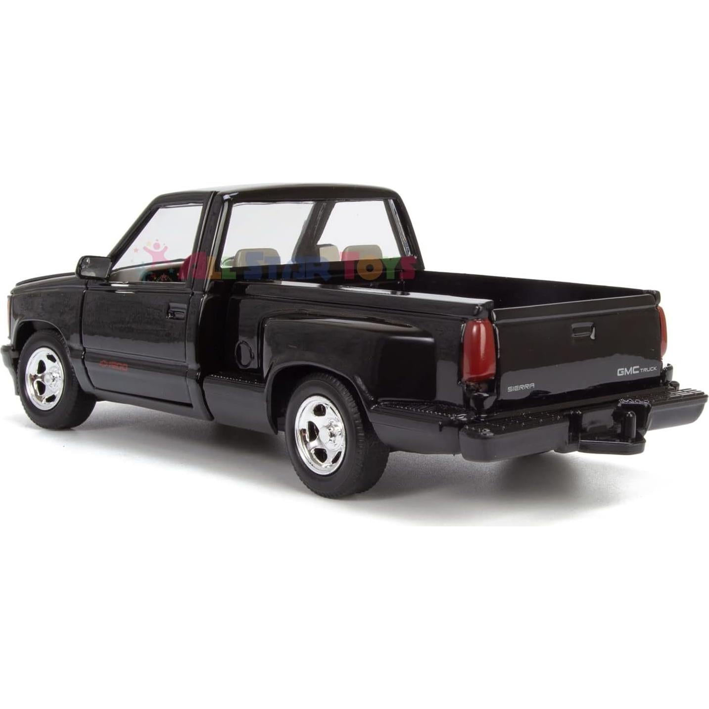 Modelo Diecast Motormax GMC Sierra GT 1992 Negro 1:24