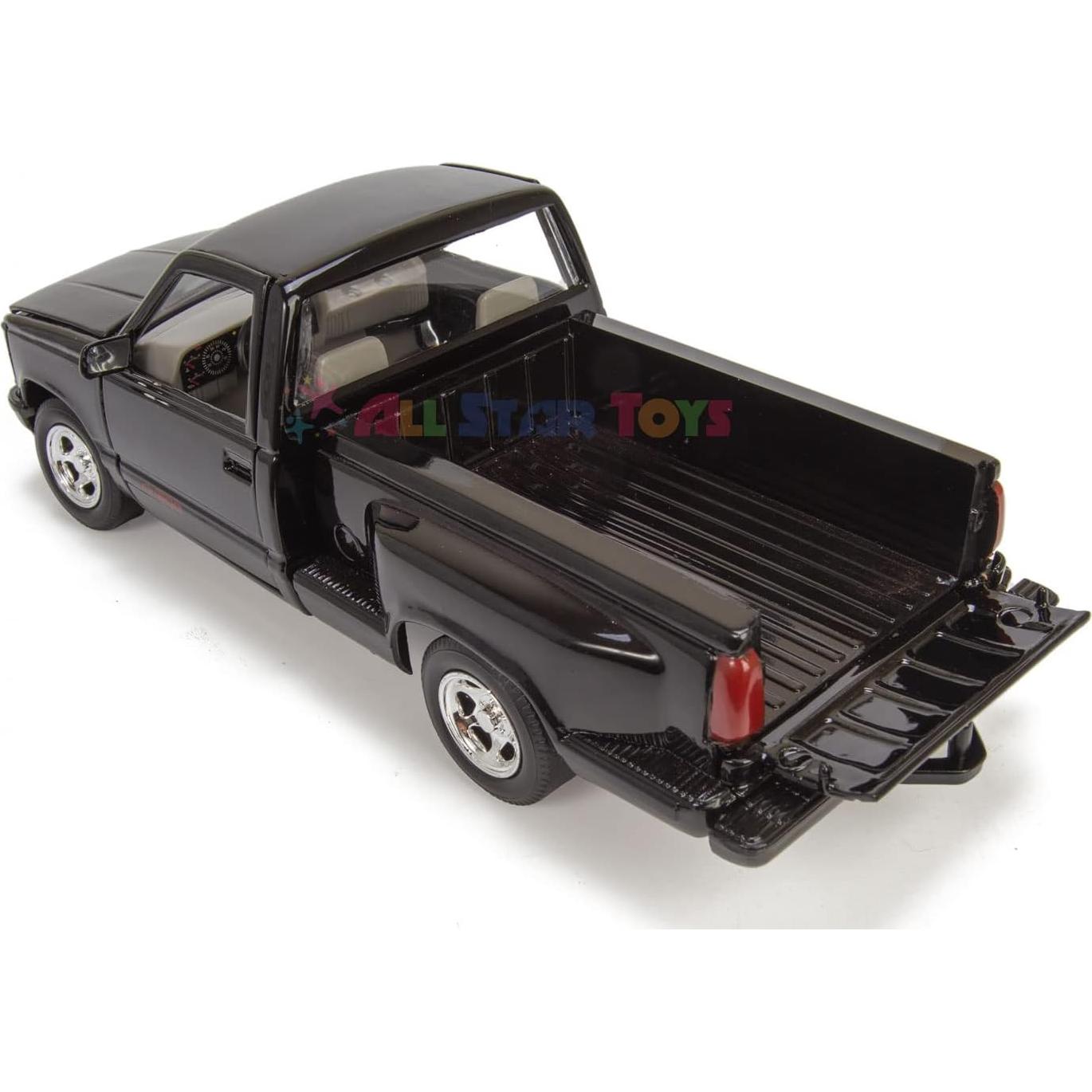 Modelo Diecast Motormax GMC Sierra GT 1992 Negro 1:24