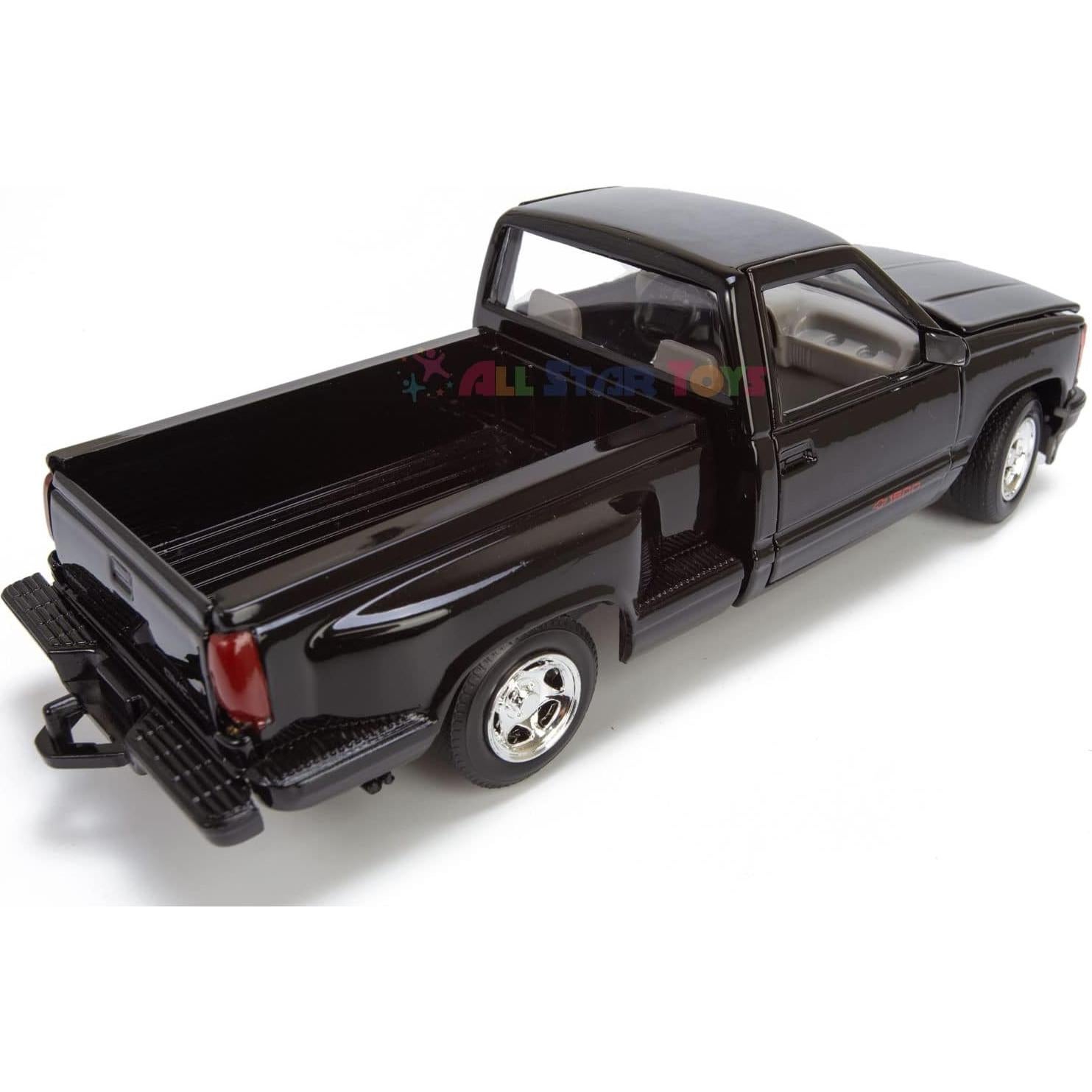 Modelo Diecast Motormax GMC Sierra GT 1992 Negro 1:24