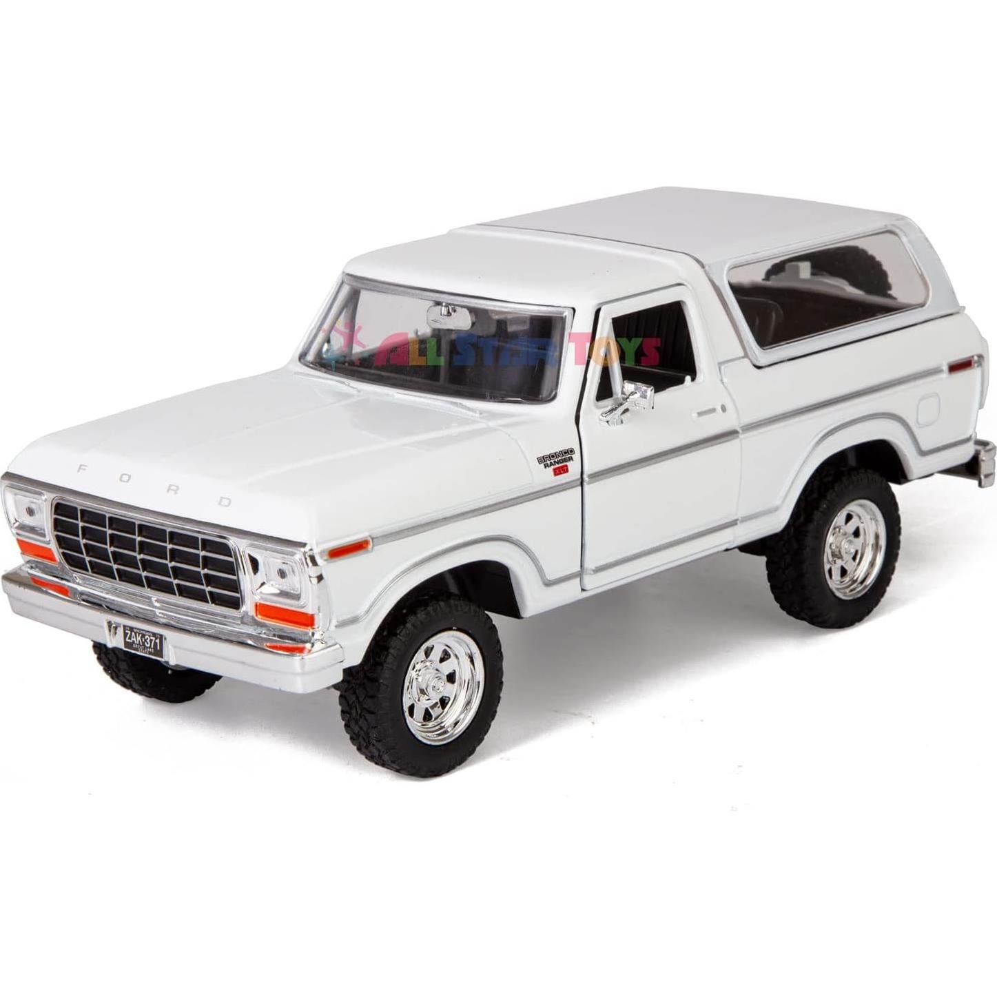 Modelo Diecast Ford Bronco 1978 Motormax Blanco 1:24