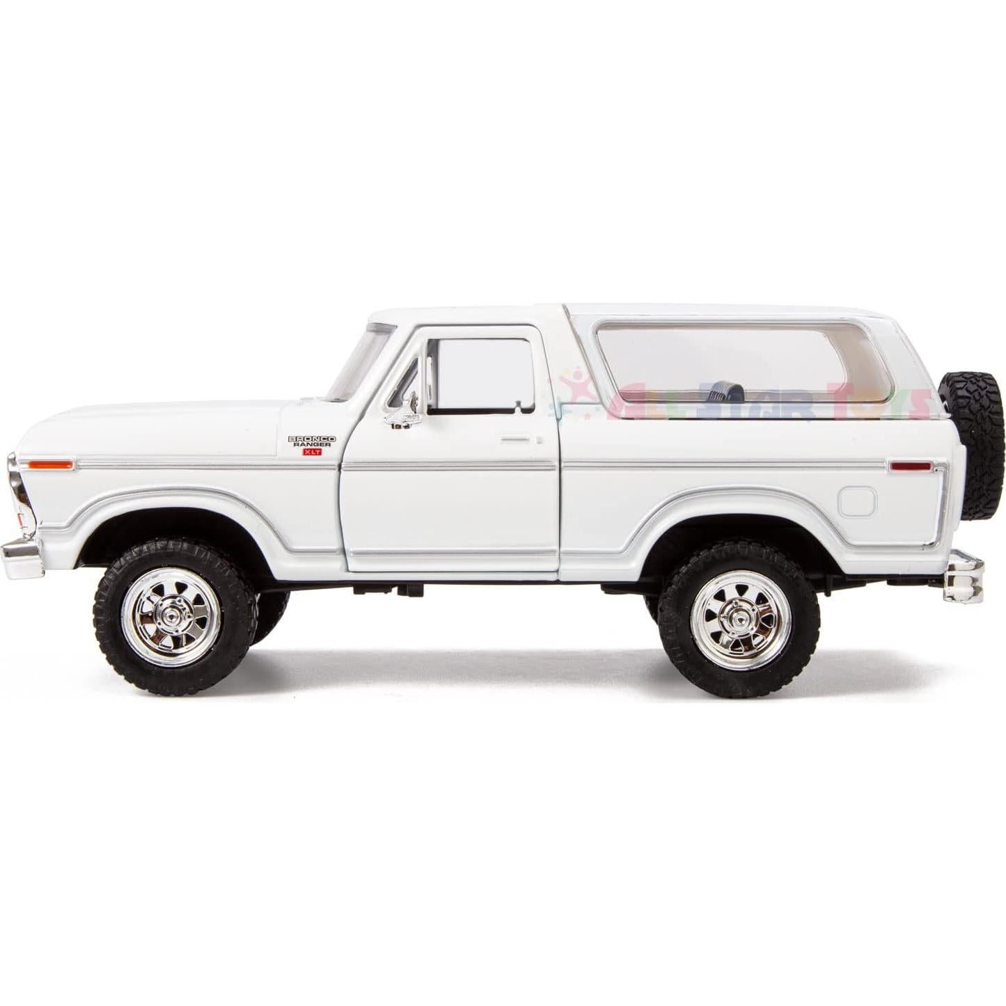 Modelo Diecast Ford Bronco 1978 Motormax Blanco 1:24