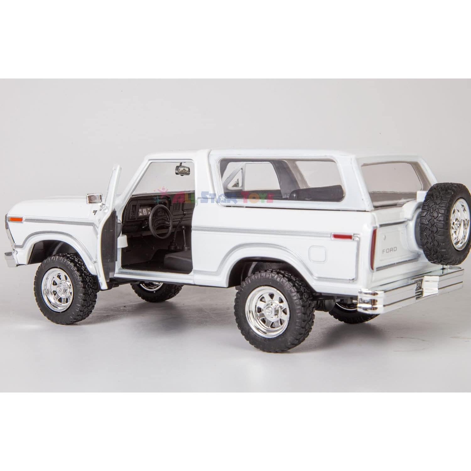 Modelo Diecast Ford Bronco 1978 Motormax Blanco 1:24