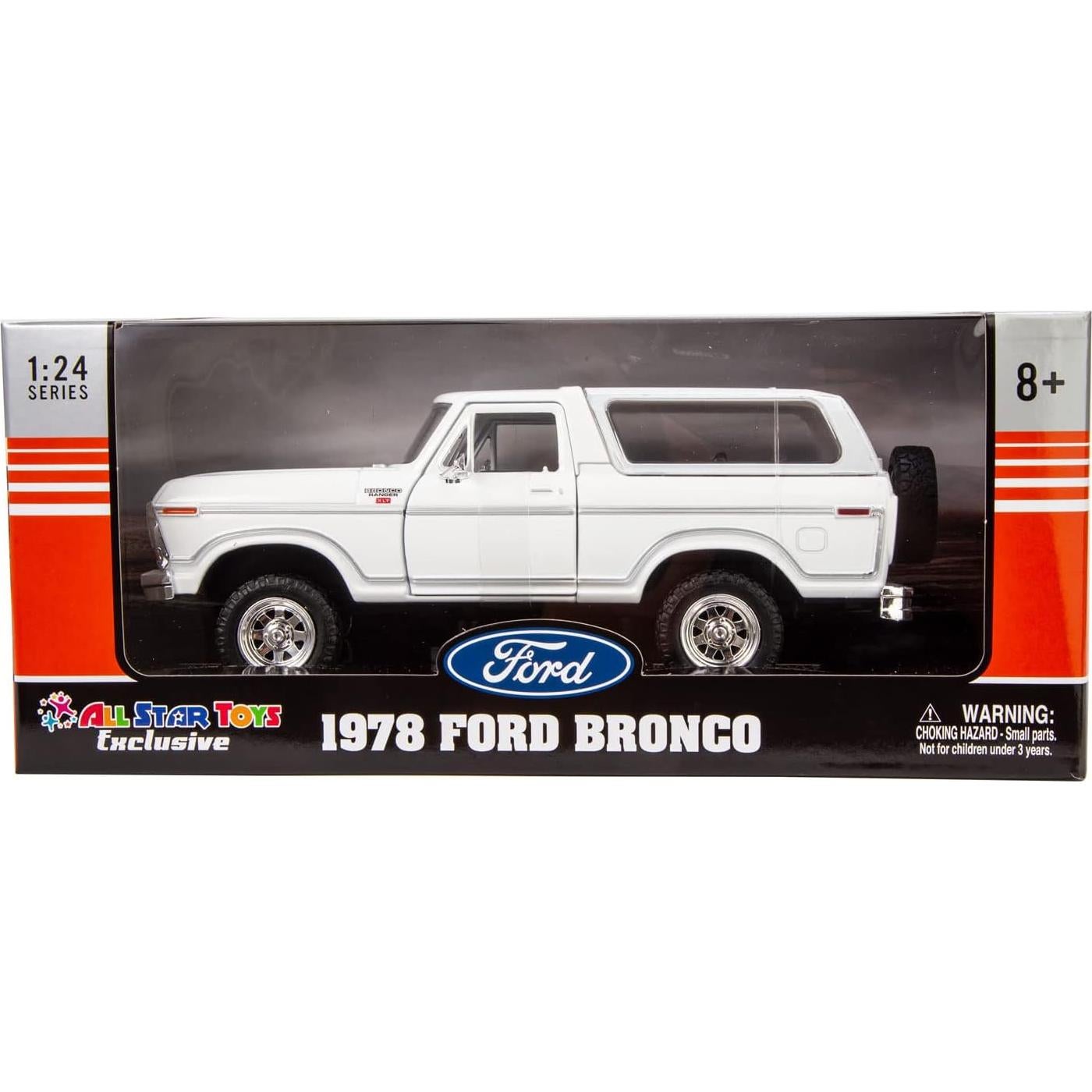 Modelo Diecast Ford Bronco 1978 Motormax Blanco 1:24