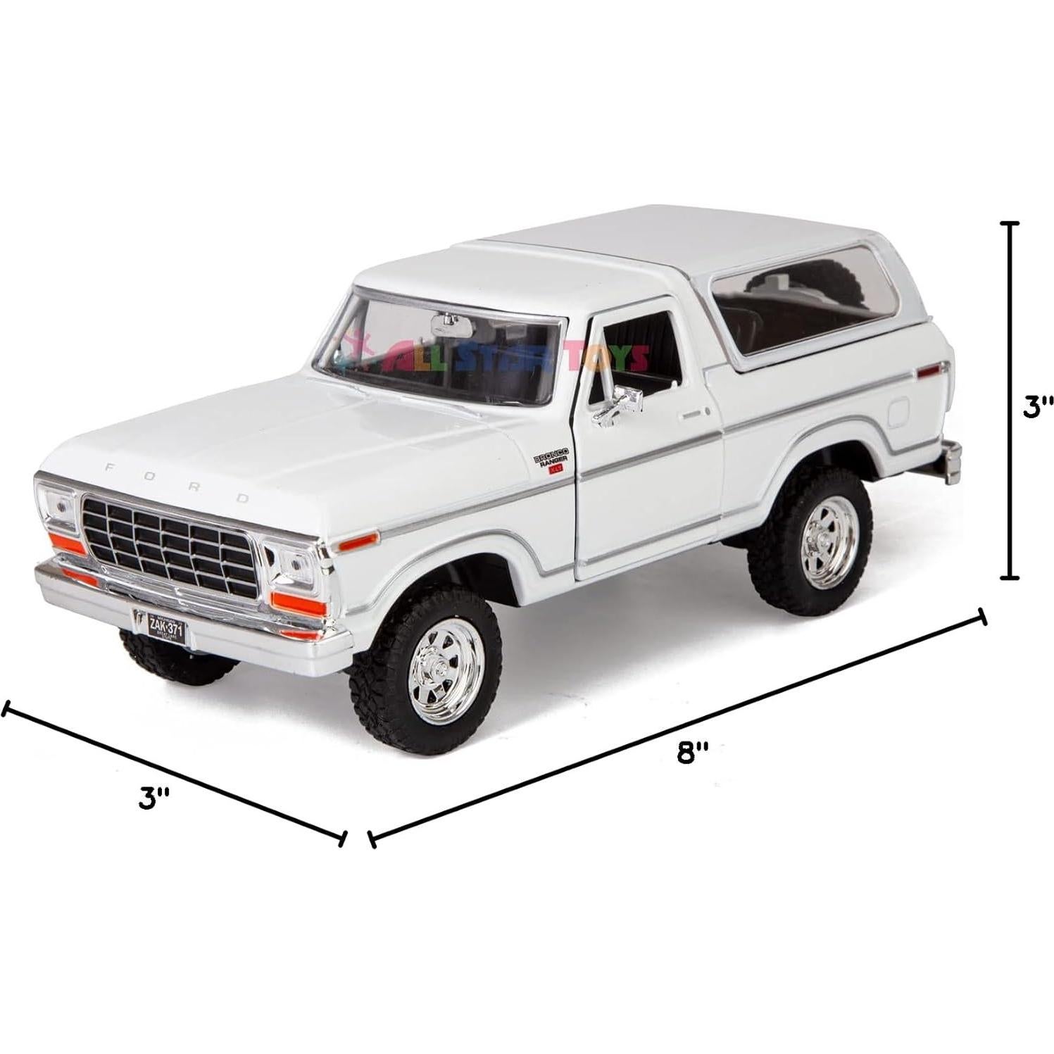 Modelo Diecast Ford Bronco 1978 Motormax Blanco 1:24