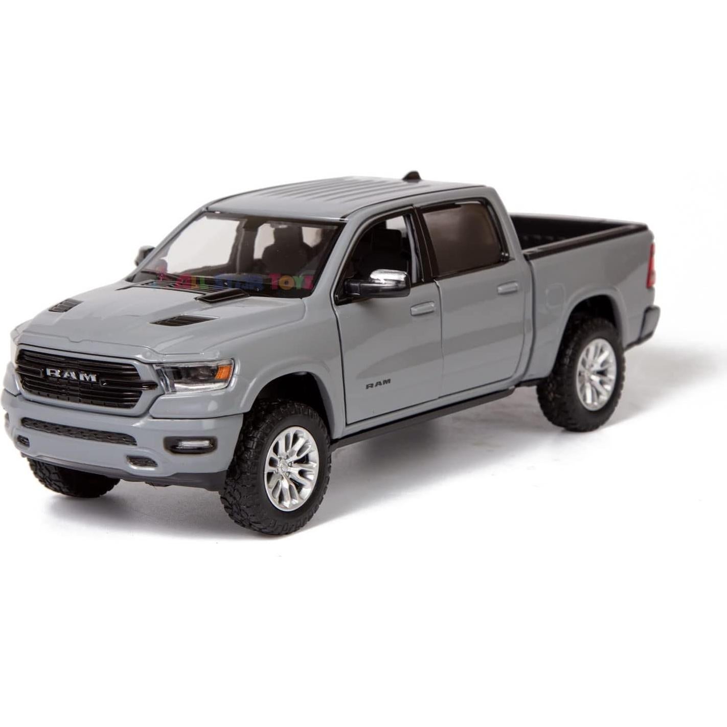 Modelo Diecast 1:24 Dodge RAM 1500 Laramie Motormax Gris