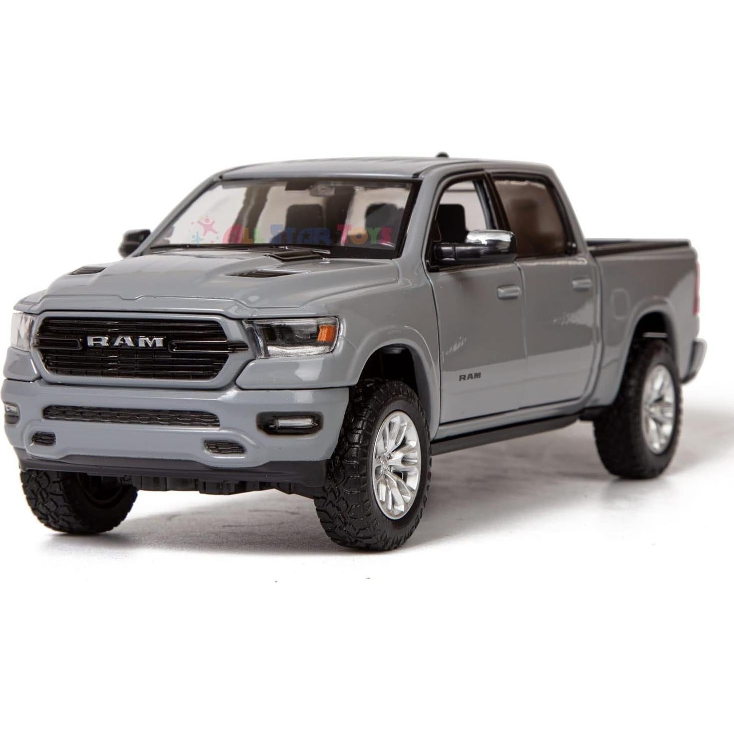 Modelo Diecast 1:24 Dodge RAM 1500 Laramie Motormax Gris