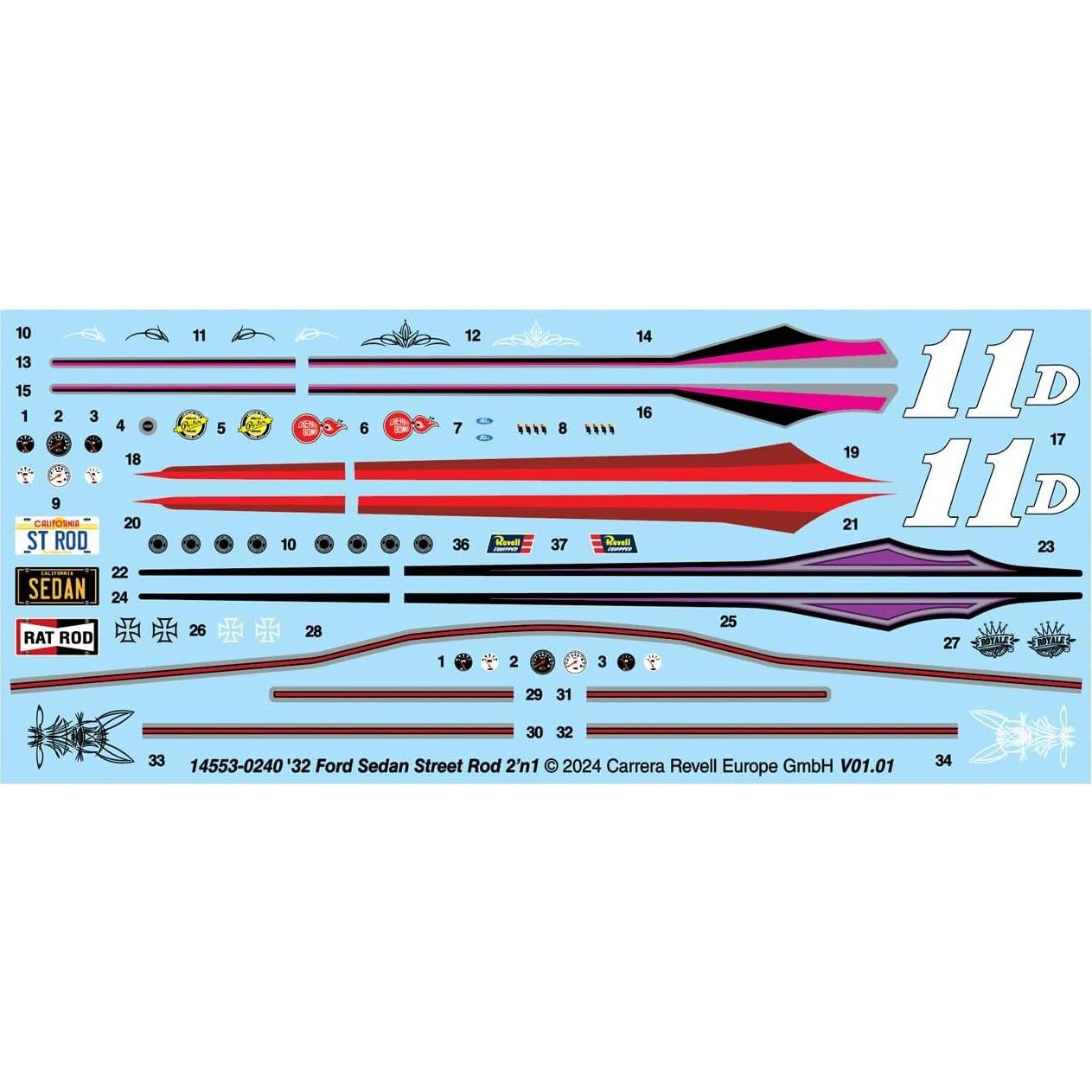 Kit de Modelo Revell 32 Ford Tudor Sedan 1:25 188-Piezas