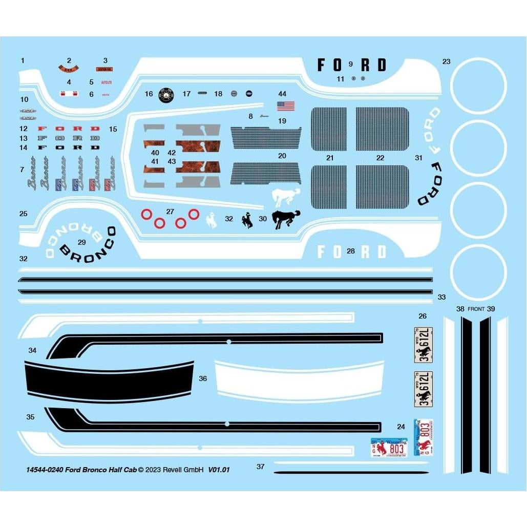 Kit de Modelo Ford Bronco Half Cab Revell 1:25 Escala