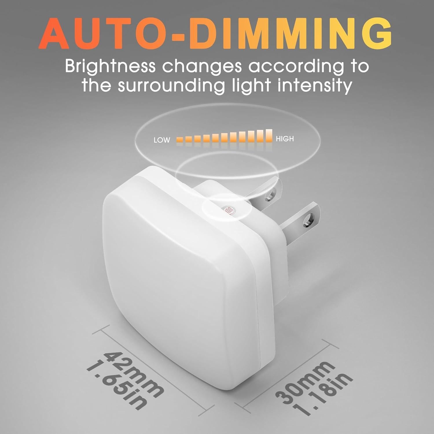 Luz Nocturna LED Briignite Ámbar 2 Paquete con Sensor