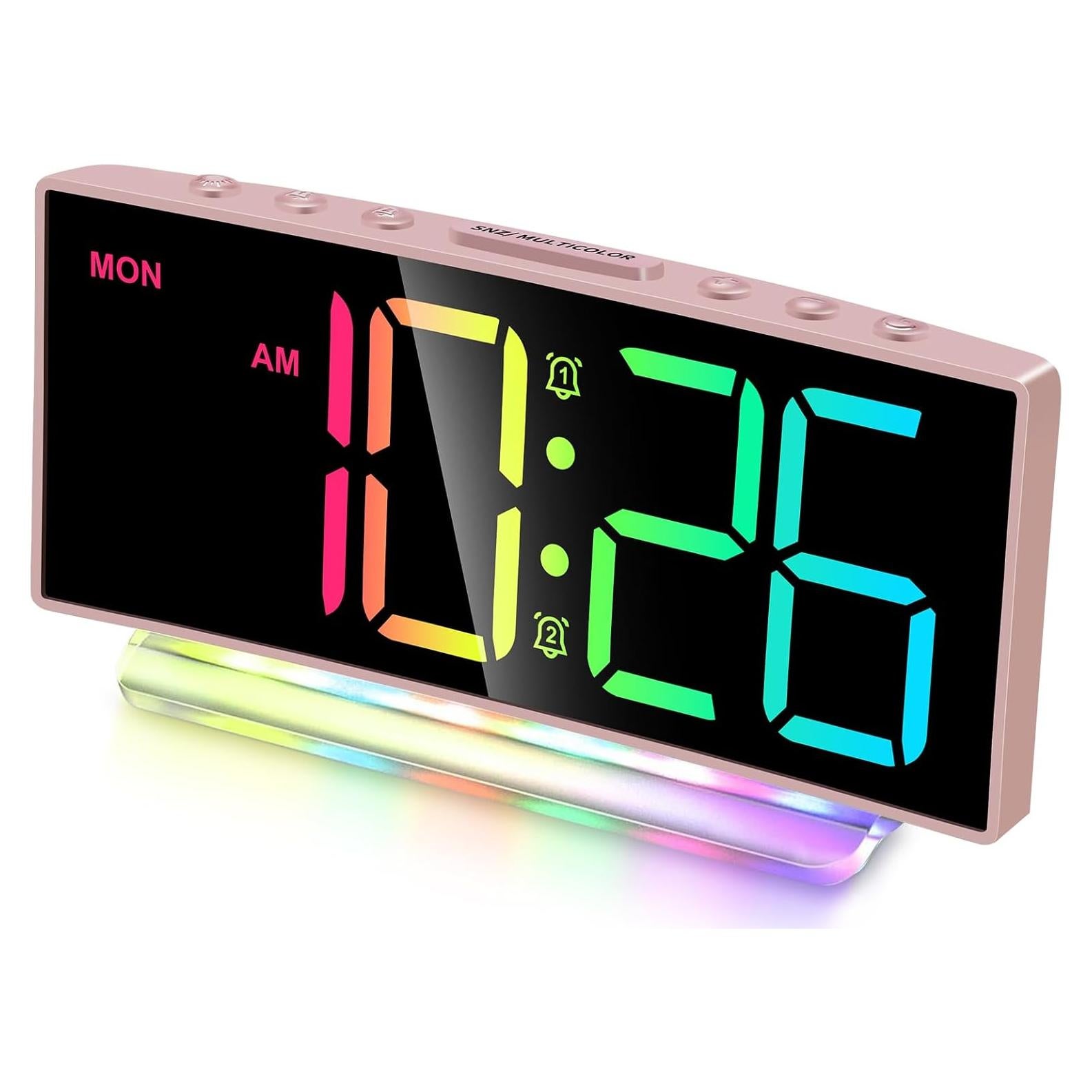 Reloj Despertador Digital Cadmos G10 Rosa LED Ajustable