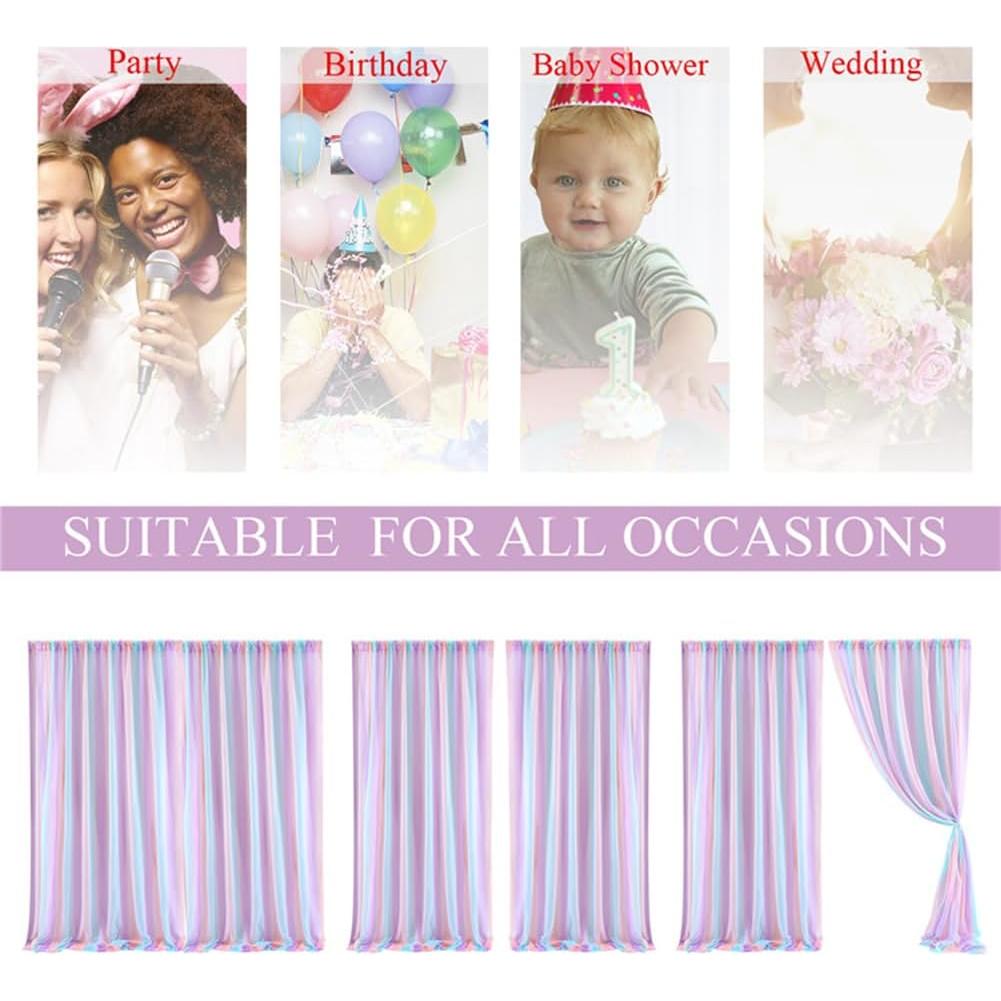 Cortinas Transparentes Eimilaly Arcoíris con Luces 2 Paneles