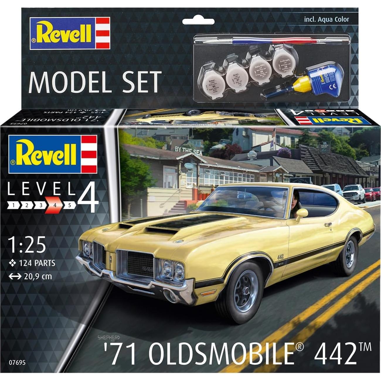 Kit de Modelo Revell 71 Oldsmobile 442 1:24 con Pinturas y Pegamento