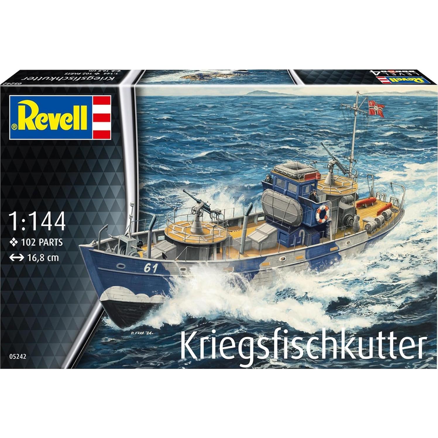 Revell KFK Kriegsfischkutter Barco 1:144 Kit de Modelo Plástico