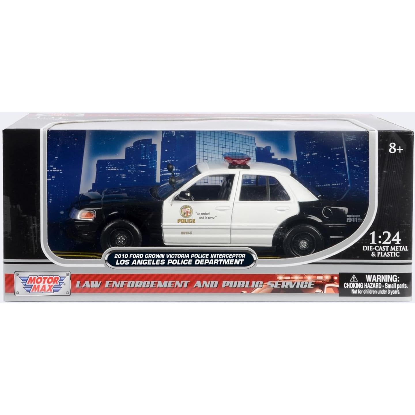 Modelo Diecast Ford Crown Victoria Police 2010 Motormax 1:24