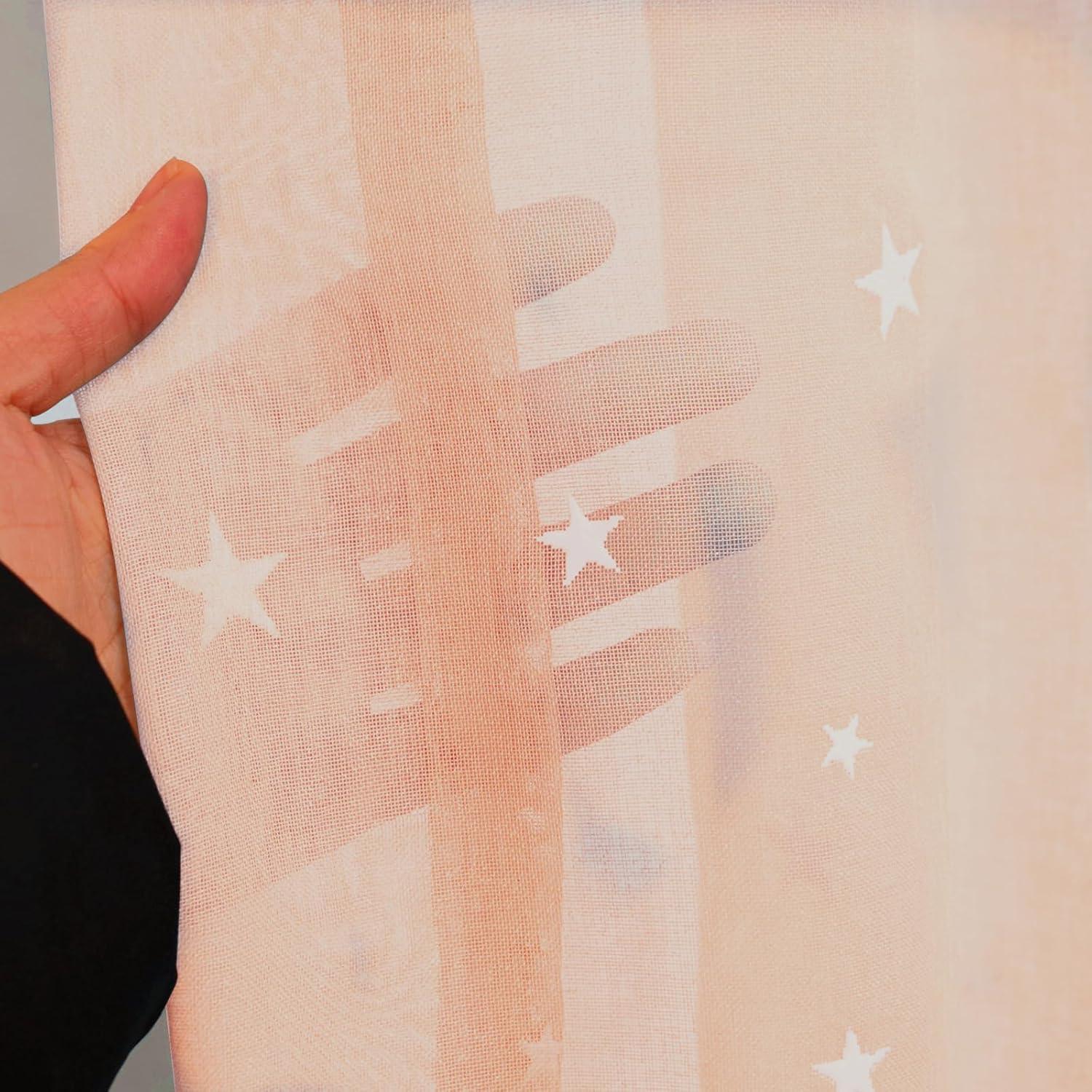 Cortinas Transparentes Eimilaly 2 Paneles 182,88 cm Rosa Claro