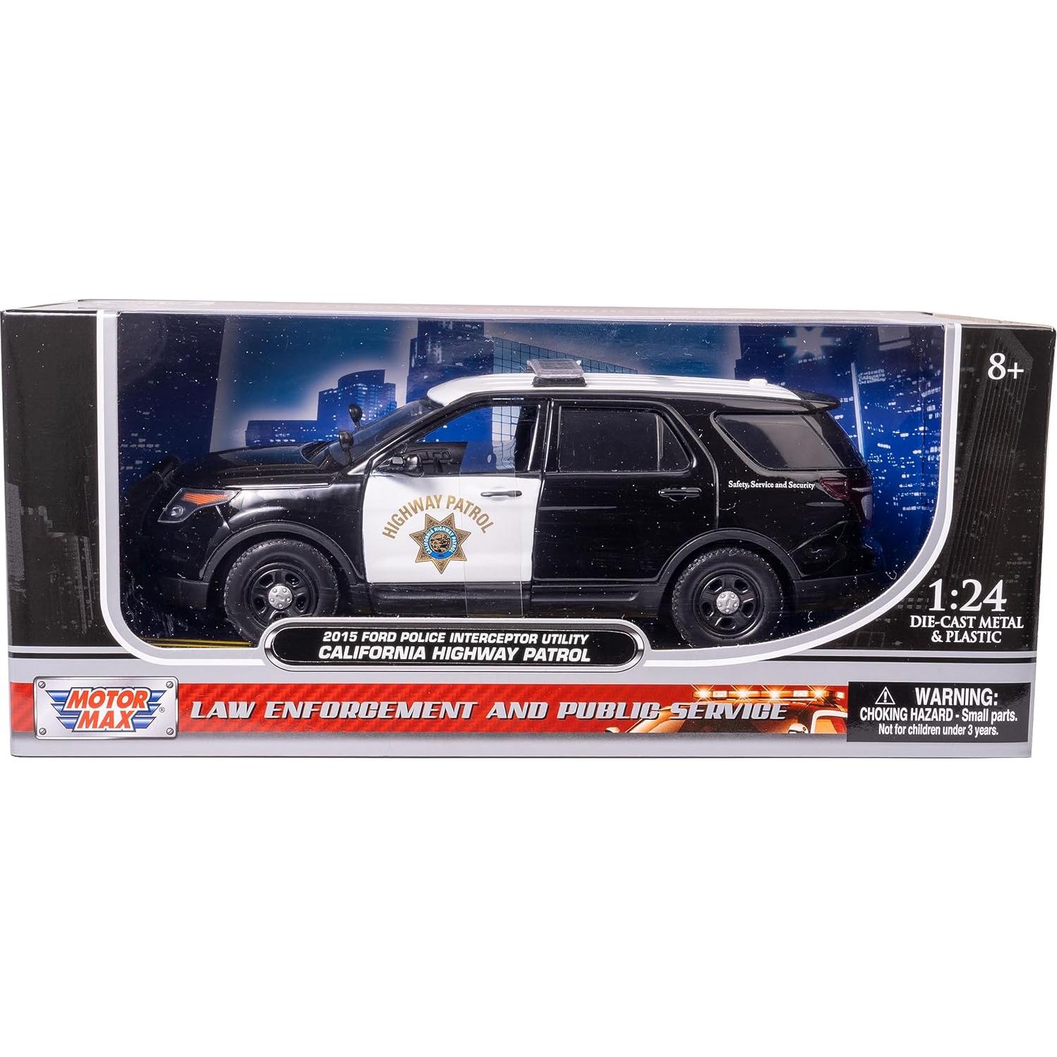Modelo Diecast Motormax 2015 Ford Interceptor Policial 1:24