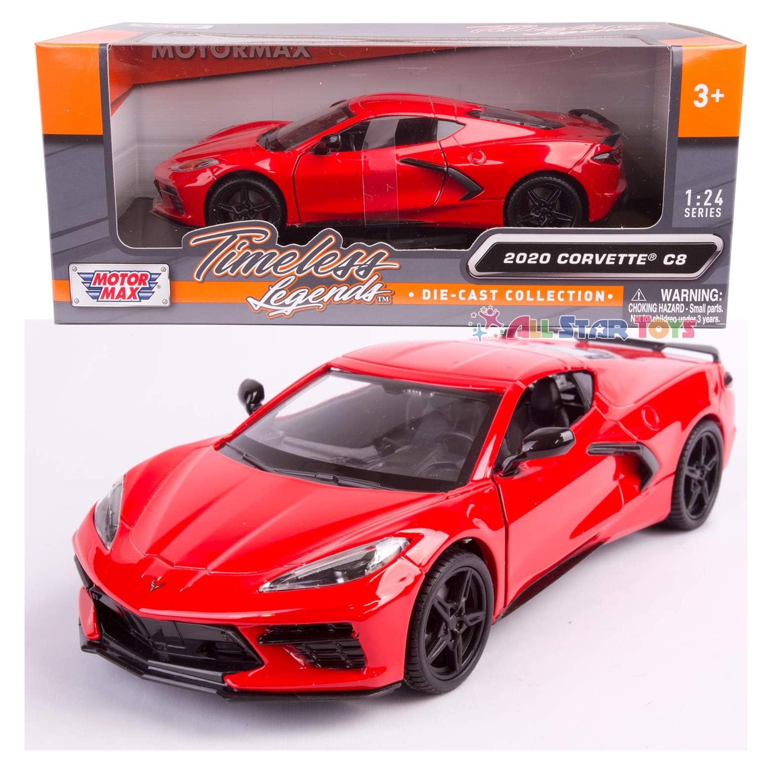 Modelo de Coche Diecast Chevrolet Corvette C8 1/24 Rojo