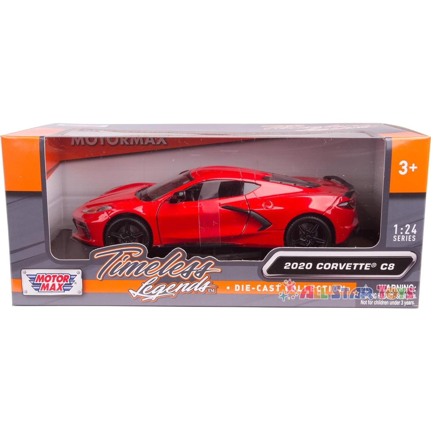 Modelo de Coche Diecast Chevrolet Corvette C8 1/24 Rojo