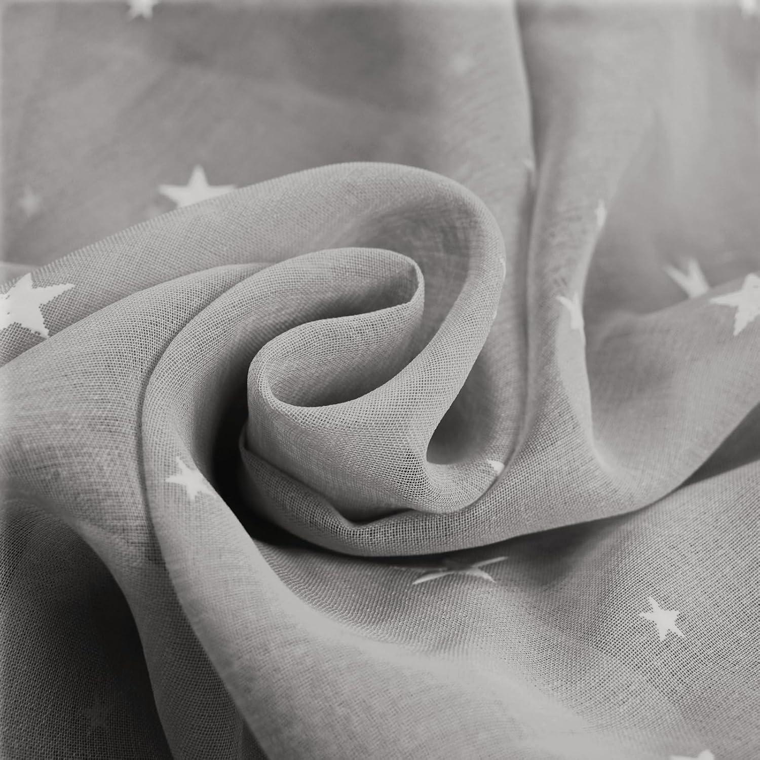 Cortinas Transparentes Eimilaly 2 Paneles 213 cm Estrellas