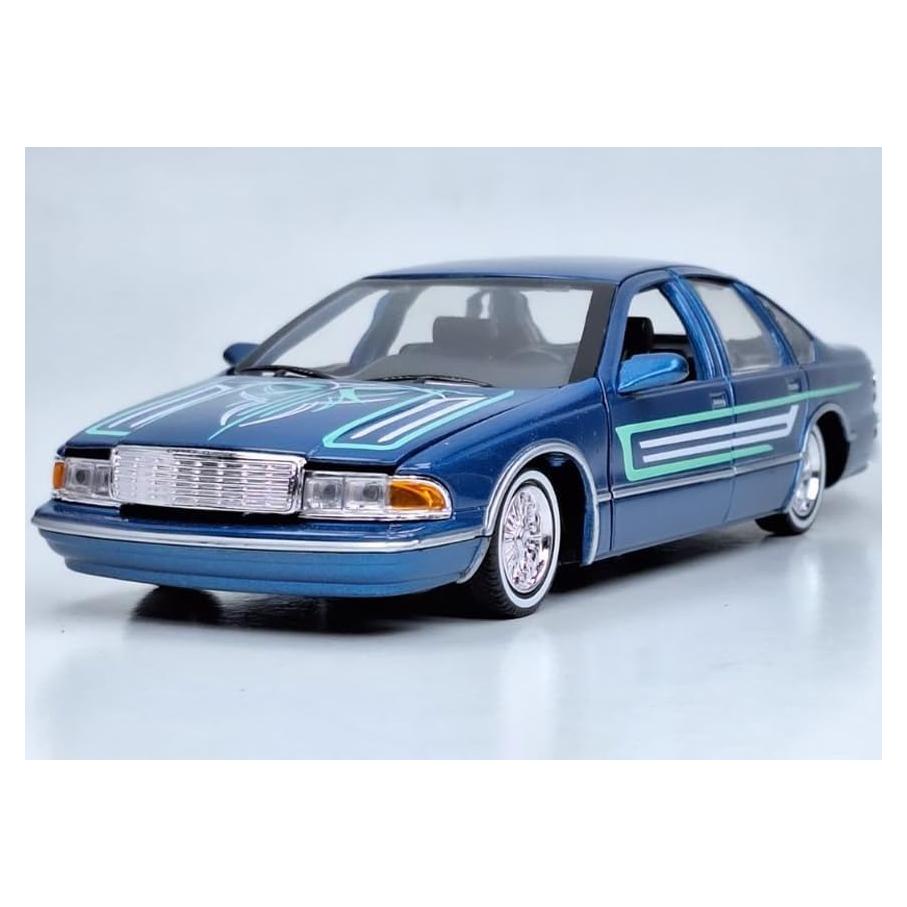 Coche Diecast 1:24 Motormax 1993 Chevy Caprice Lowrider Azul
